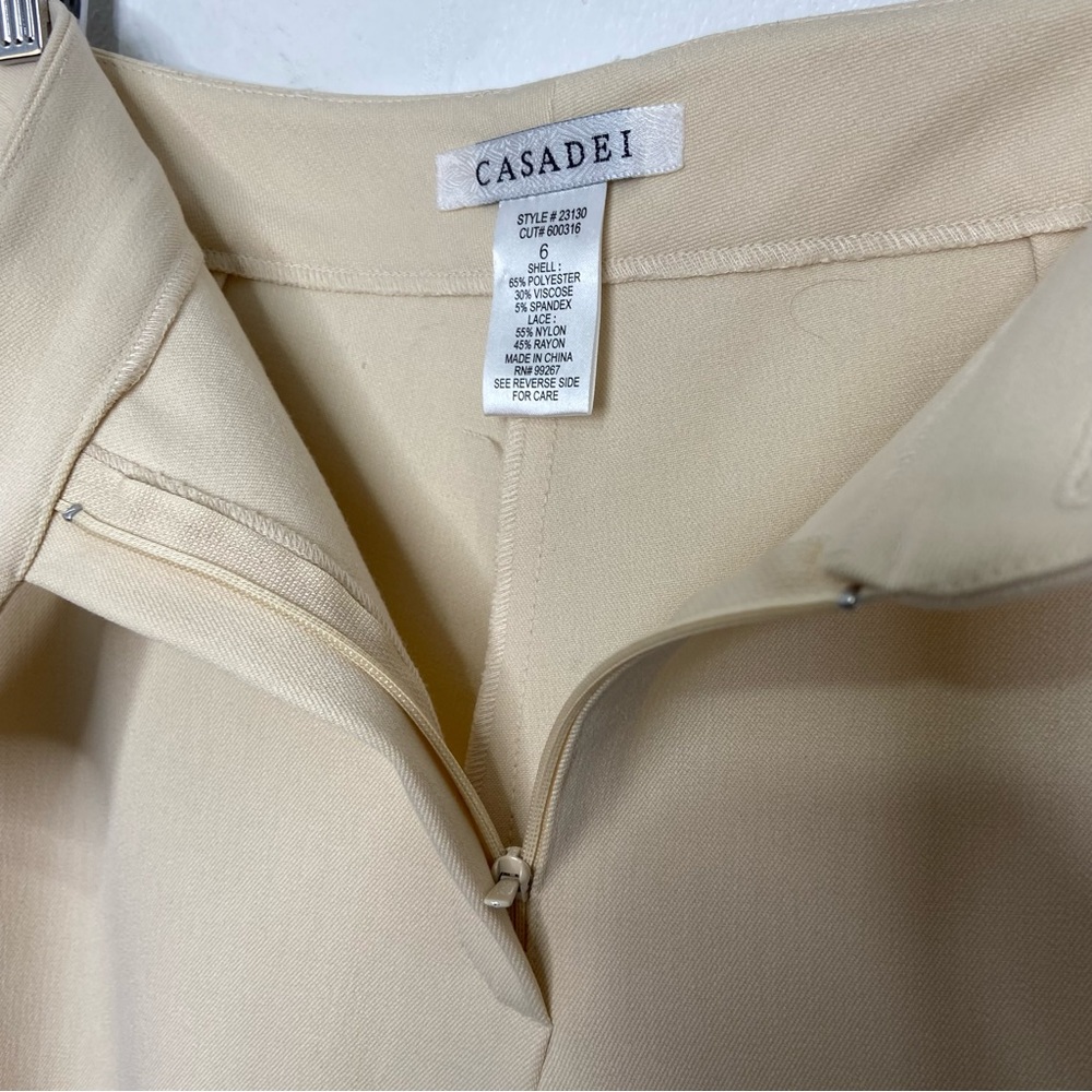 Casadei Floral Lace Inlay Cream Pants - Picture 5 of 7
